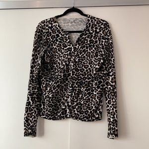 novelty caryn- leopard cardigan
